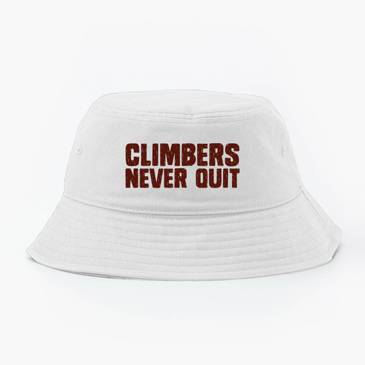 "Climbers Never Quit" Maroon Bucket Hat