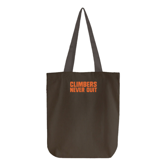 "Climbers Never Quit" Orange Tote Bag
