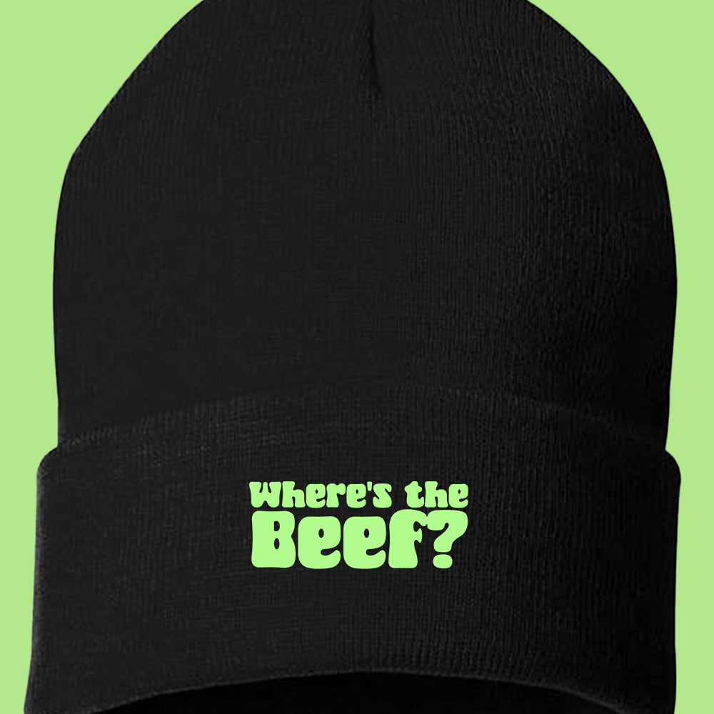 Where's the Beef? Green Beanie