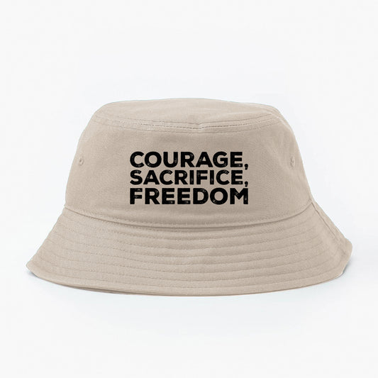 Courage, Sacrifice, Freedom Black Bucket Hat