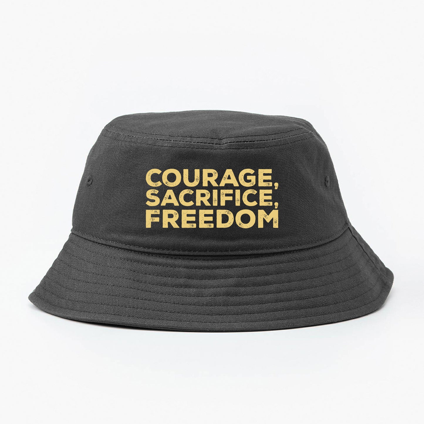 Courage, Sacrifice, Freedom Yellow Bucket Hat
