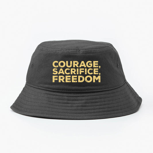 Courage, Sacrifice, Freedom Yellow Bucket Hat