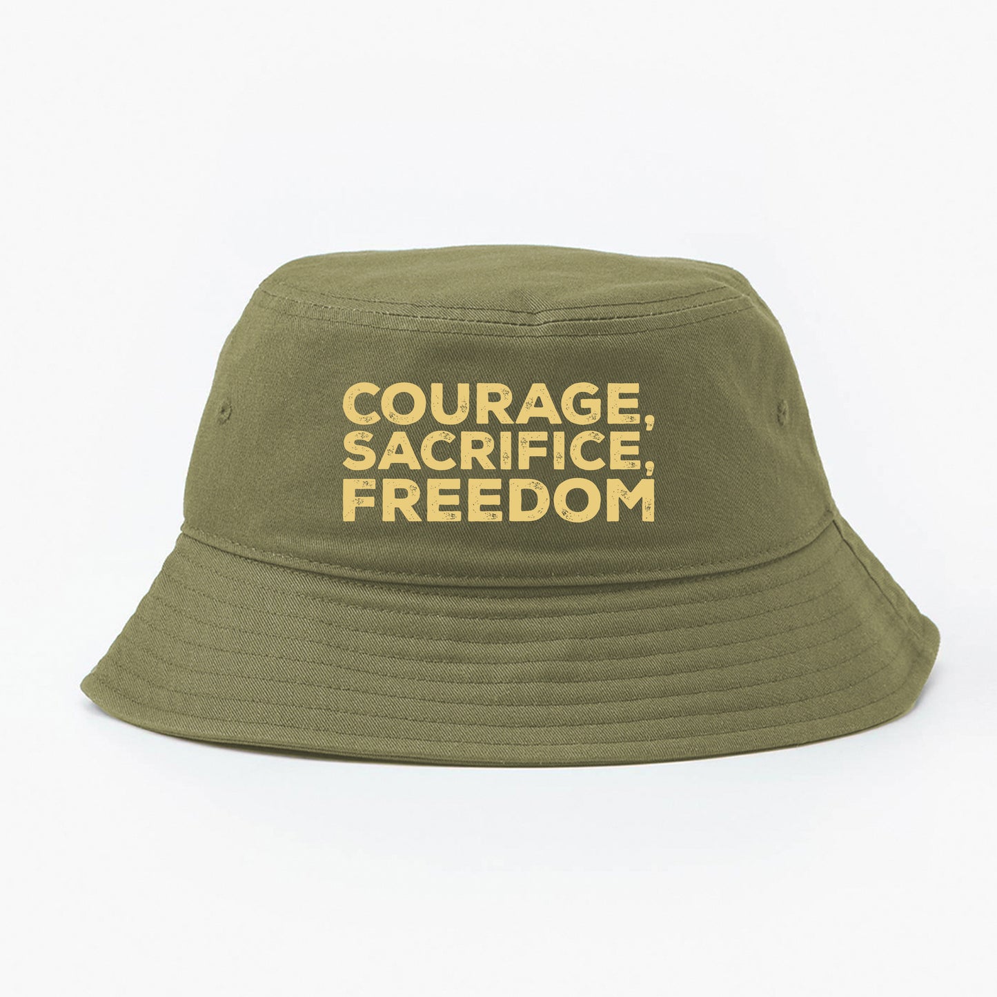 Courage, Sacrifice, Freedom Yellow Bucket Hat