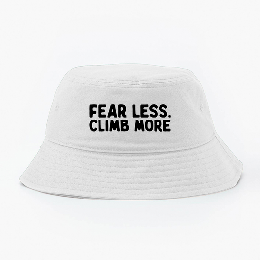 "Fear Less, Climb More" Black Bucket Hat