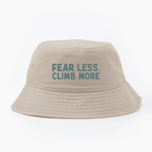 "Fear Less, Climb More" Green Bucket Hat