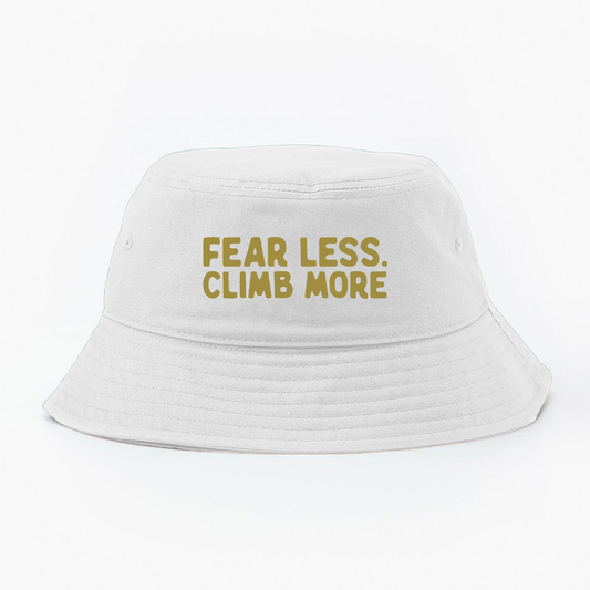 "Fear Less, Climb More" Leaf Green Bucket Hat