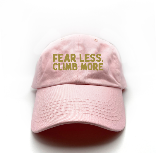 "Fear Less, Climb More" Leaf Green Dad Hat