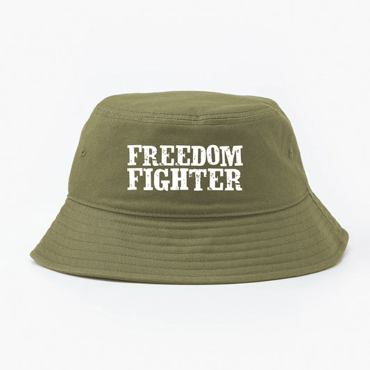 Freedom Fighter White Bucket Hat