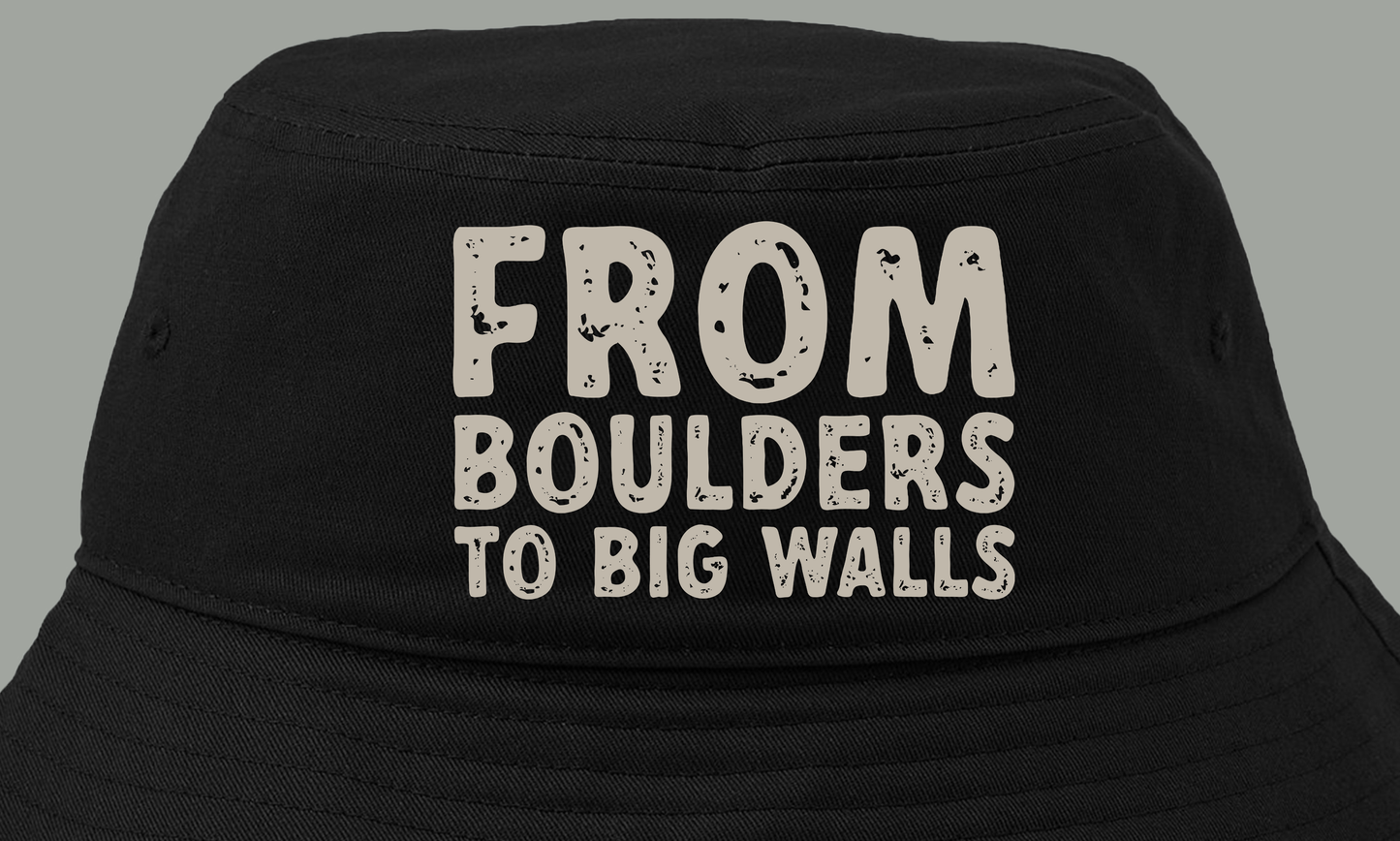 "From Boulders to Big Walls" Grey Bucket Hat