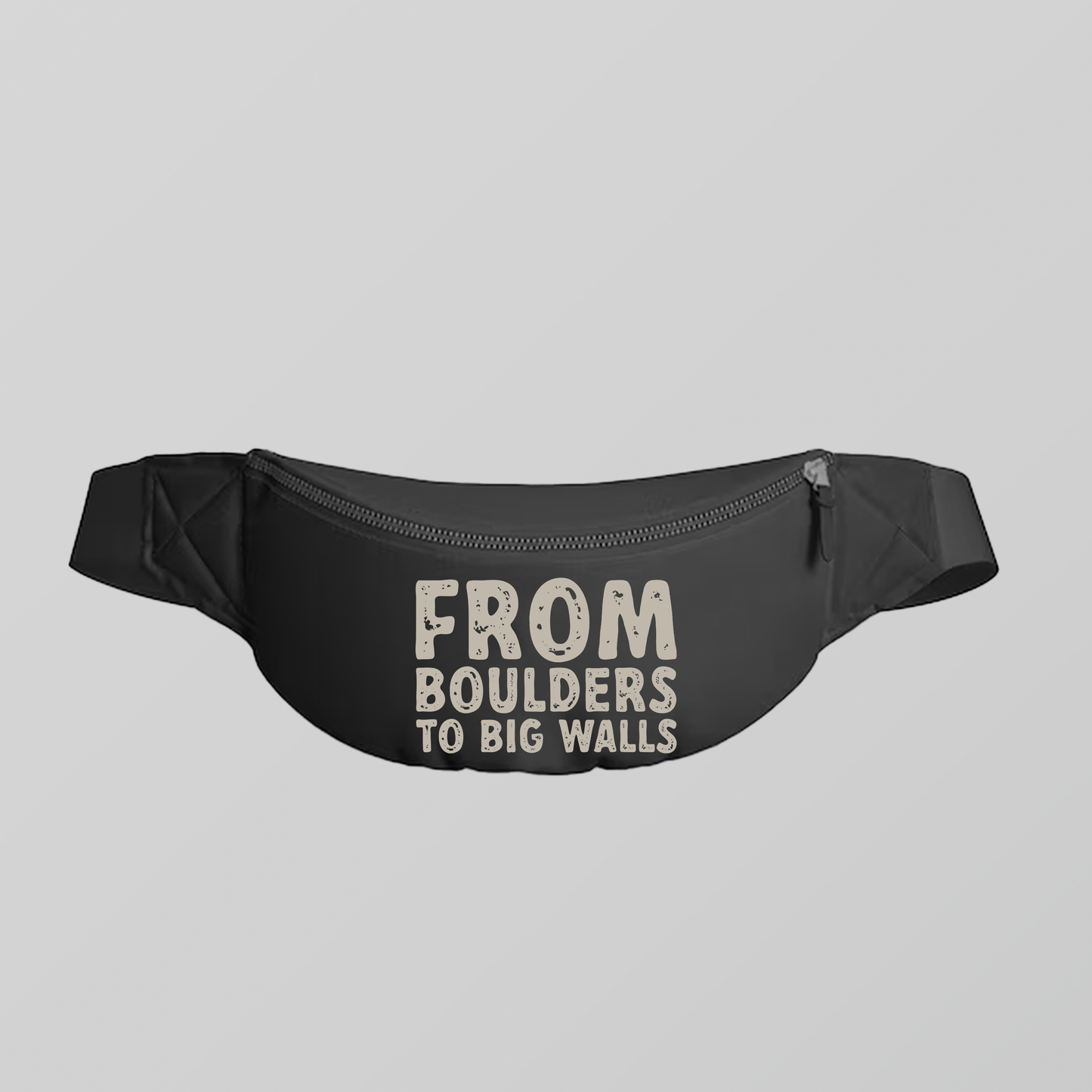 "From Boulders to Big Walls" Grey Fanny Pack