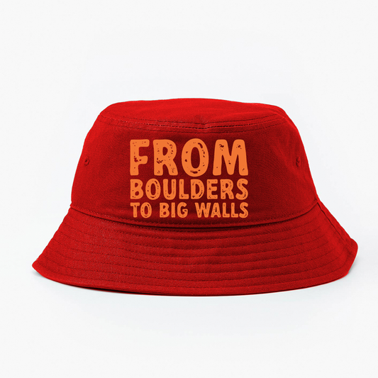 "From Boulders to Big Walls" Orange Bucket Hat