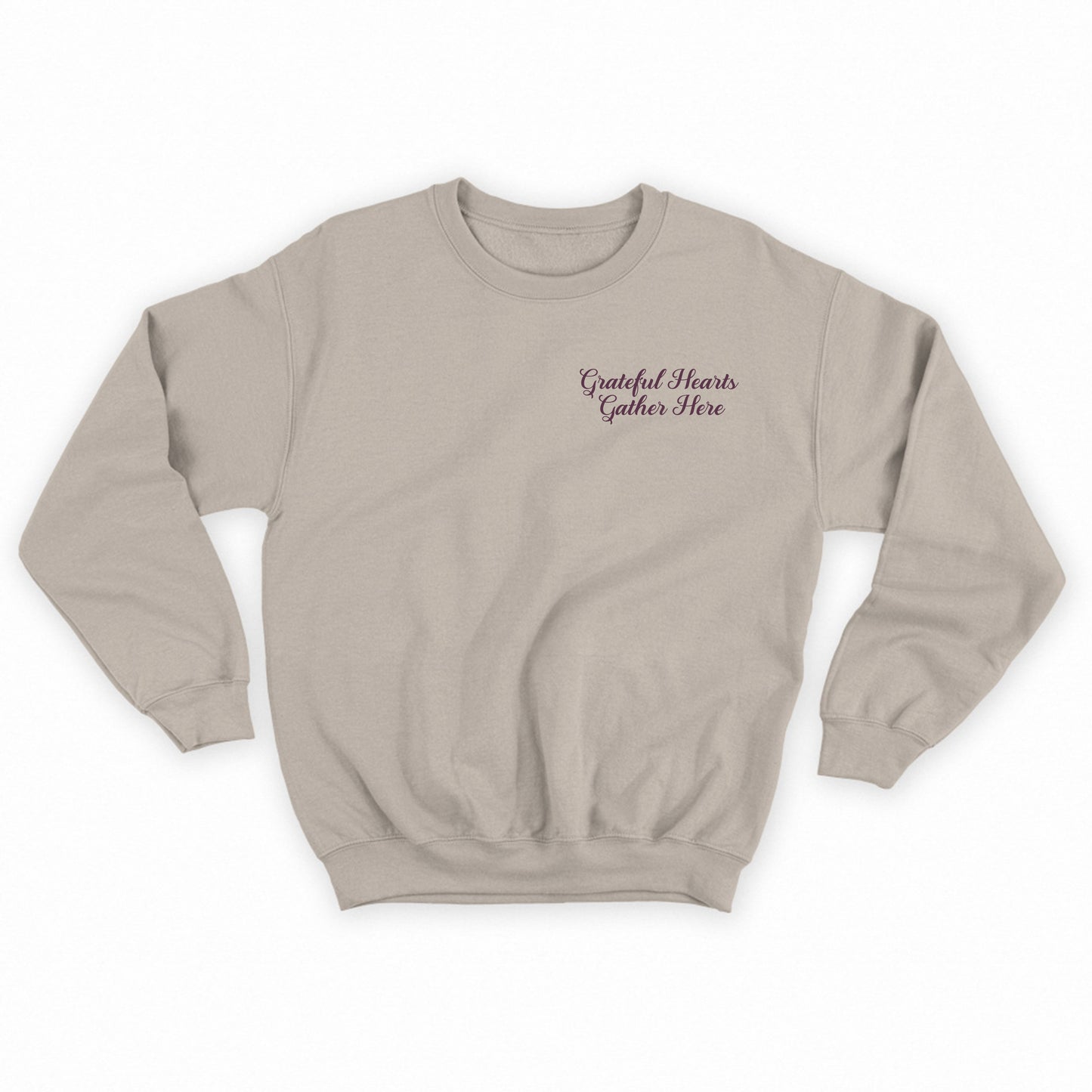 Grateful Hearts Gather Here Wine Sweatshirt