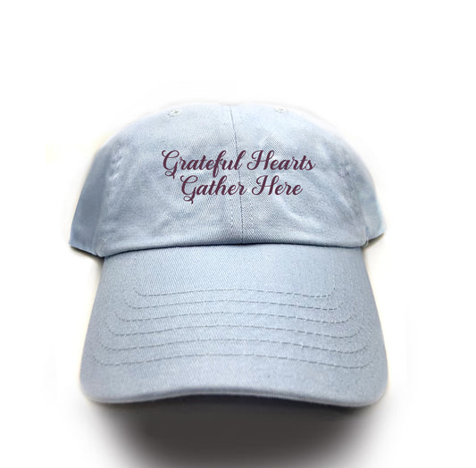 Grateful Hearts Gather Here Wine Dad Hat