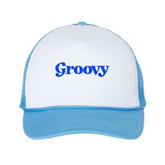 Groovy Blue Foam Trucker Hat