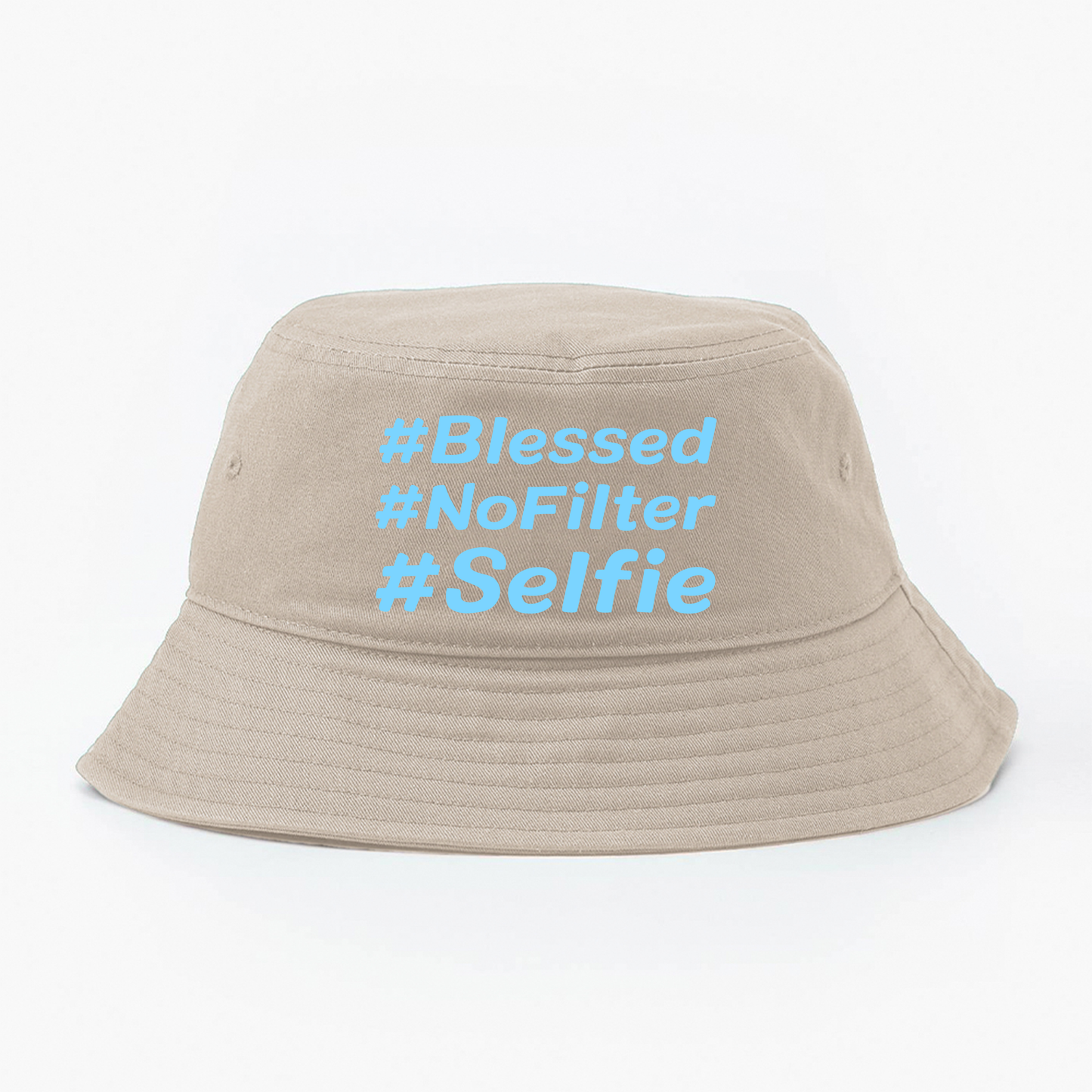 #Blessed #NoFilter #Selfie Blue Bucket Hat
