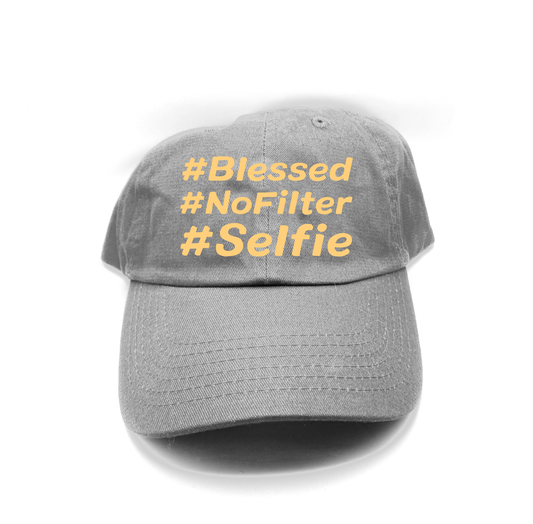 #Blessed #NoFilter #Selfie Yellow Dad Hat