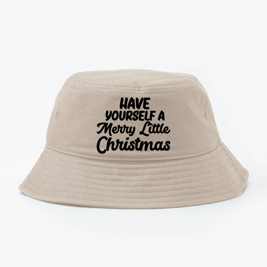 "Have Yourself a Merry Little Christmas" Black Bucket Hat
