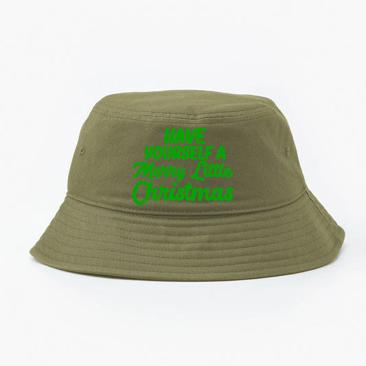 "Have Yourself a Merry Little Christmas" Green Bucket Hat