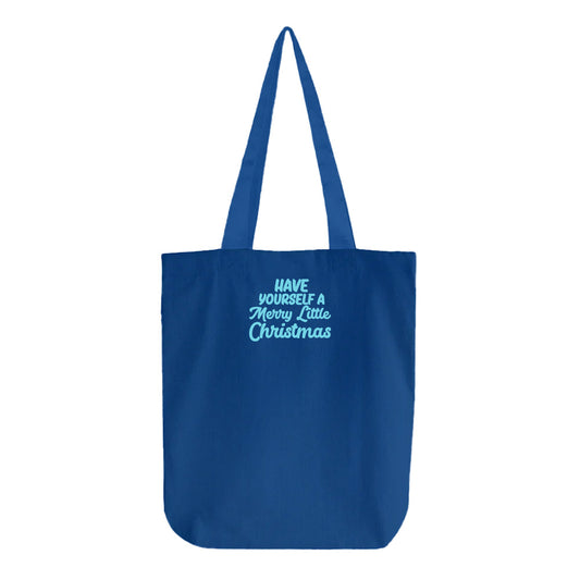 "Have Yourself a Merry Little Christmas" Sky Blue Tote Bag