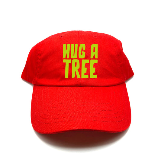 Hug a Tree Yellow Green Dad Hat
