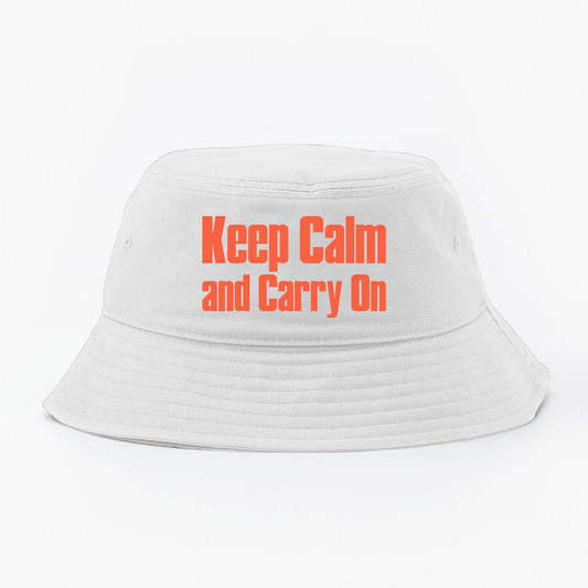 Keep Calm and Carry On Peach Bucket Hat