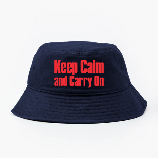 Keep Calm and Carry On Red Bucket Hat