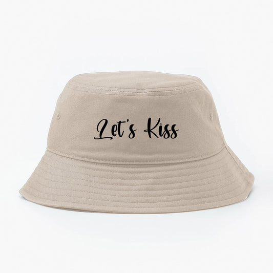 LETS KISS Black Bucket Hat