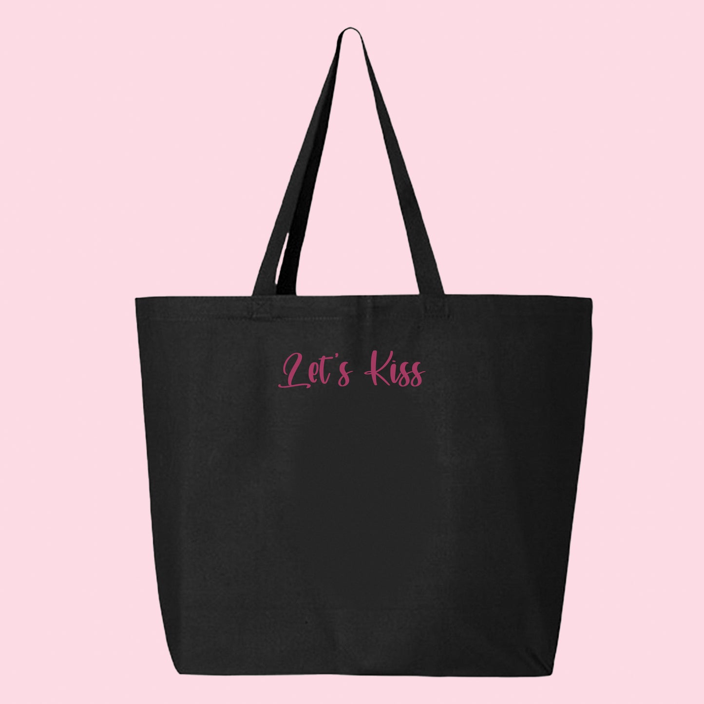 LETS KISS Dark Pink Tote Bag