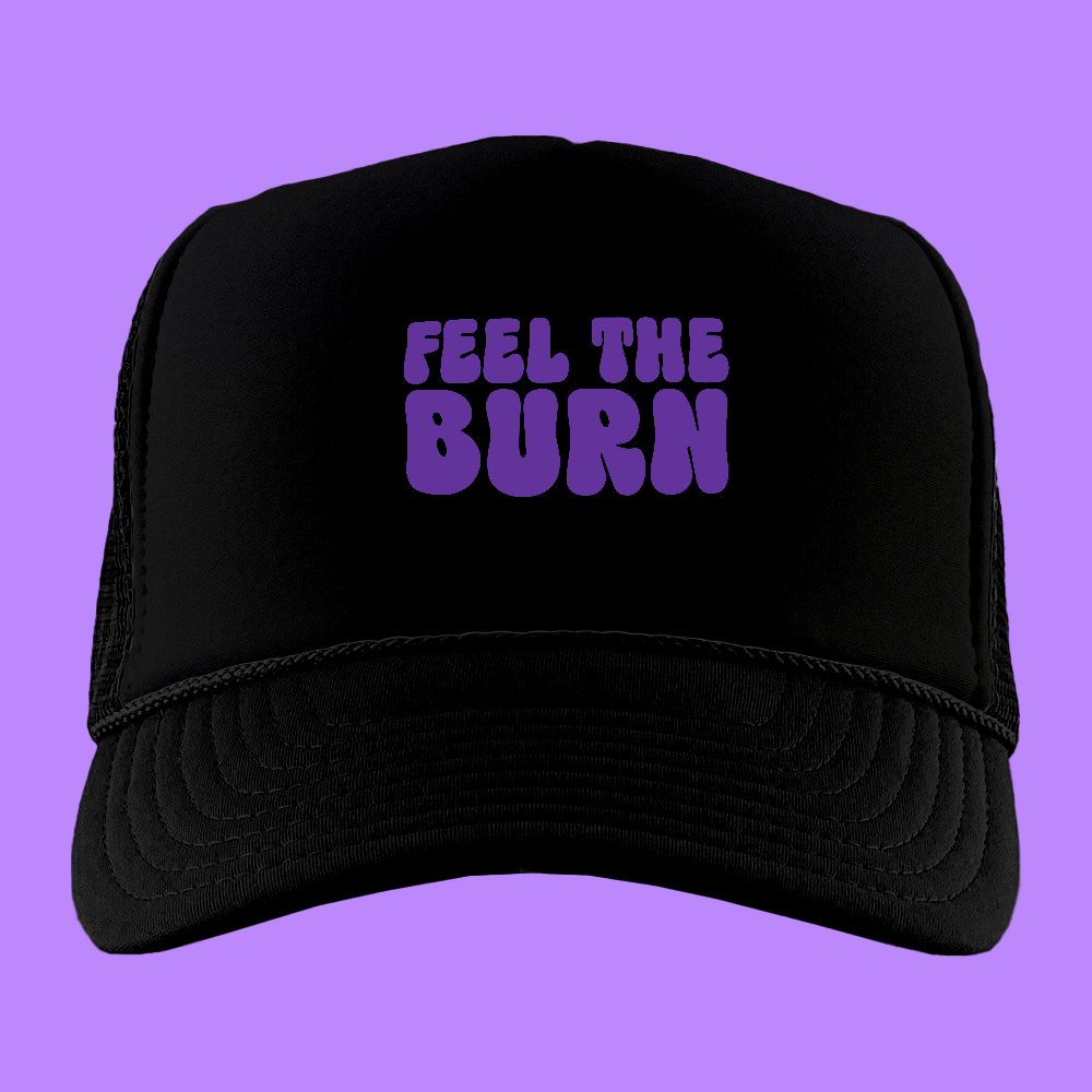 Feel The Burn Purple Foam Trucker Hat