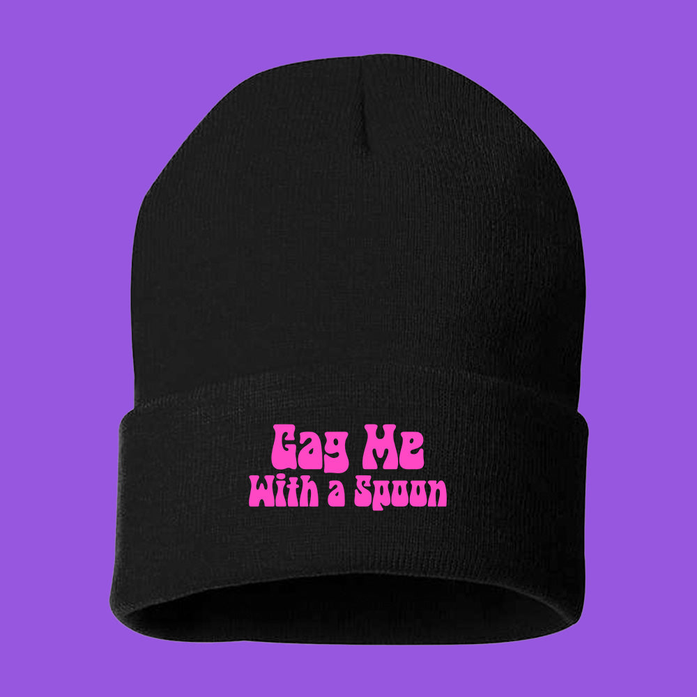 Gag Me With a Spoon Black Beanie