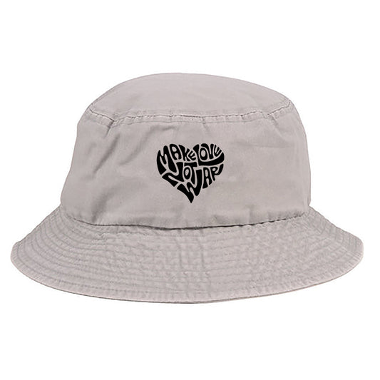 Make Love, Not War Black Bucket Hat