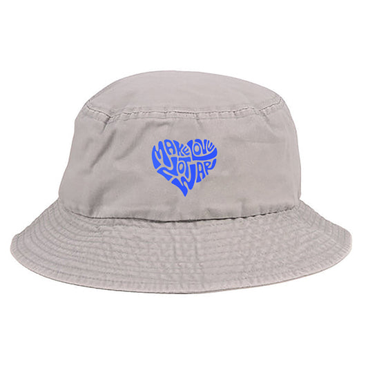 Make Love, Not War Blue Bucket Hat