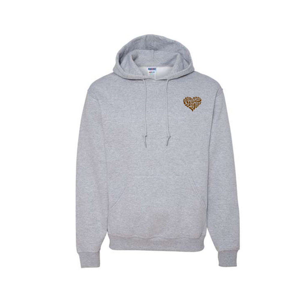 Make Love Not War Brown Hoodie