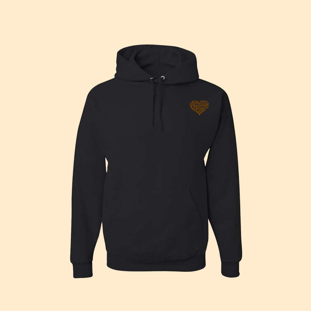 Make Love Not War Brown Hoodie