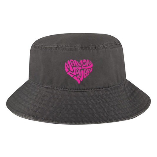 Make Love, Not War Pink Bucket Hat