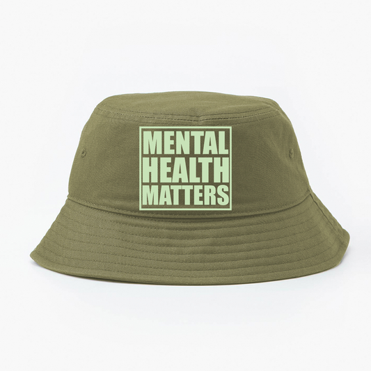 "Mental Health Matters" Light Green Bucket Hat