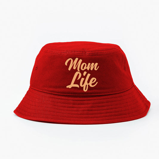 Mom Life Peach Bucket Hat