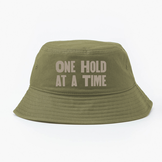 "One Hold at a Time" Grey Brown Bucket Hat