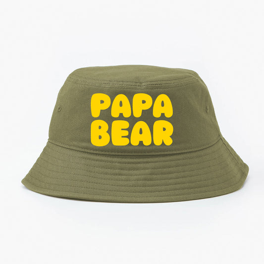 Papa Bear Yellow Bucket Hat