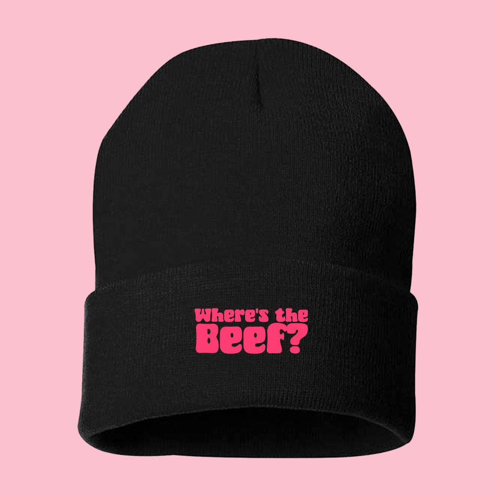Where's the Beef? Pink Beanie