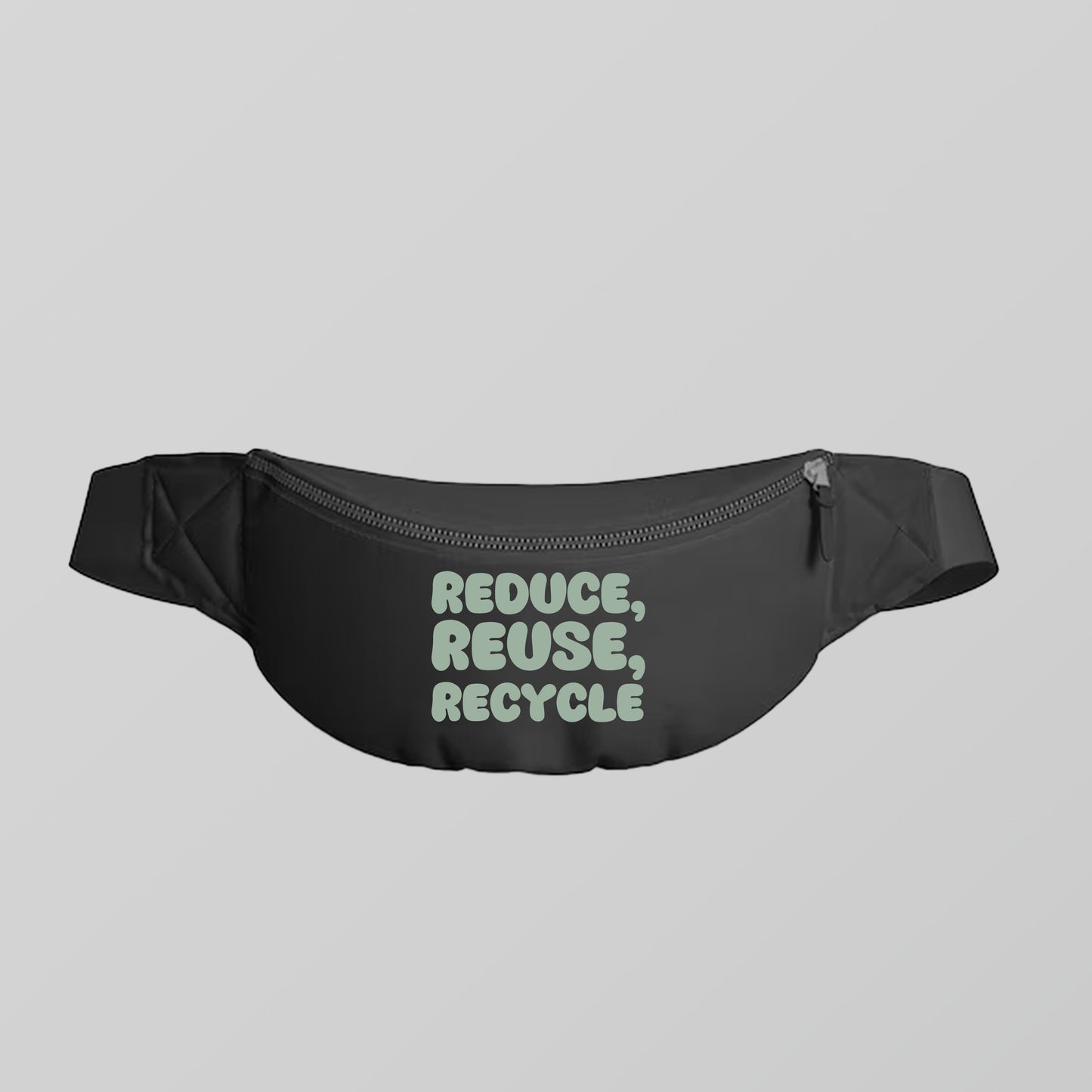 "Reduce, Reuse, Recycle" Gray Green Fanny Pack