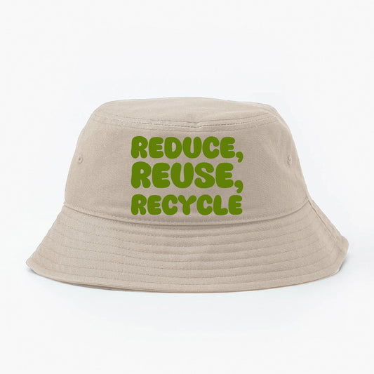 "Reduce, Reuse, Recycle" Green Bucket Hat
