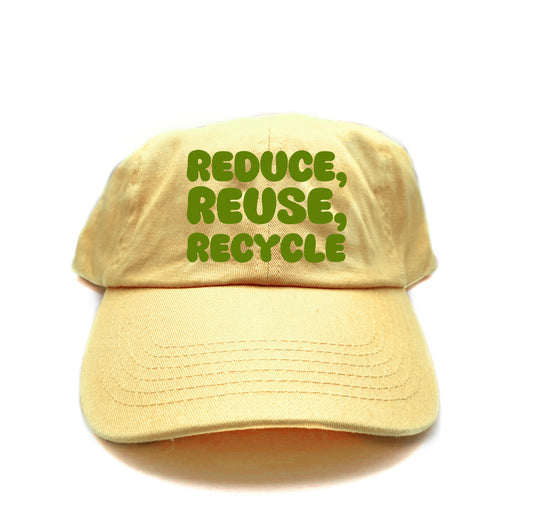 "Reduce, Reuse, Recycle" Green Dad Hat