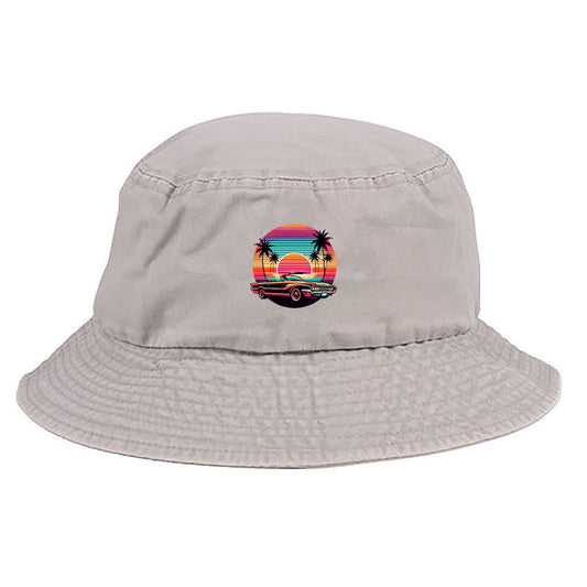 Retro Colorful Sunset Bucket Hat