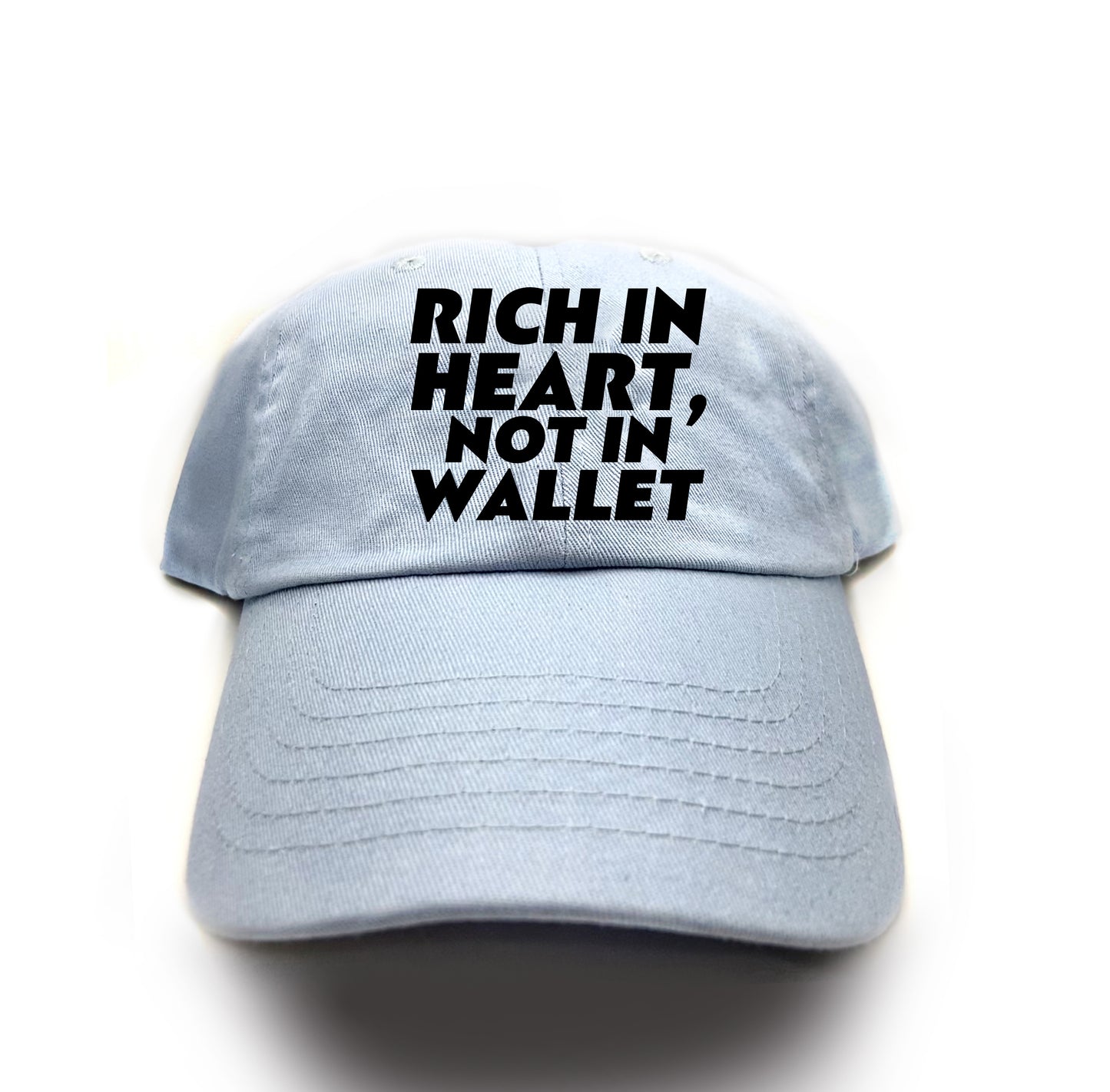 Rich in Heart, Not in Wallet Black Dad Hat