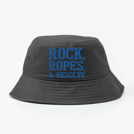 "Rock, Ropes, & Resolve" Dark Blue Bucket Hat