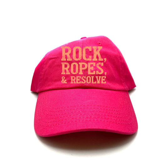 "Rock, Ropes, & Resolve" Peach Dad Hat