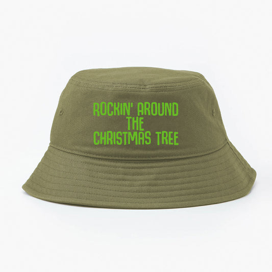 Rockin' Around the Christmas Tree Green Bucket Hat