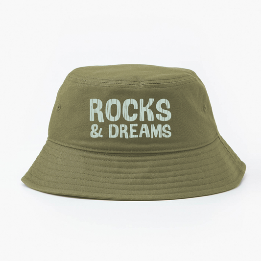 "Rocks & Dreams" Grey Green Bucket Hat