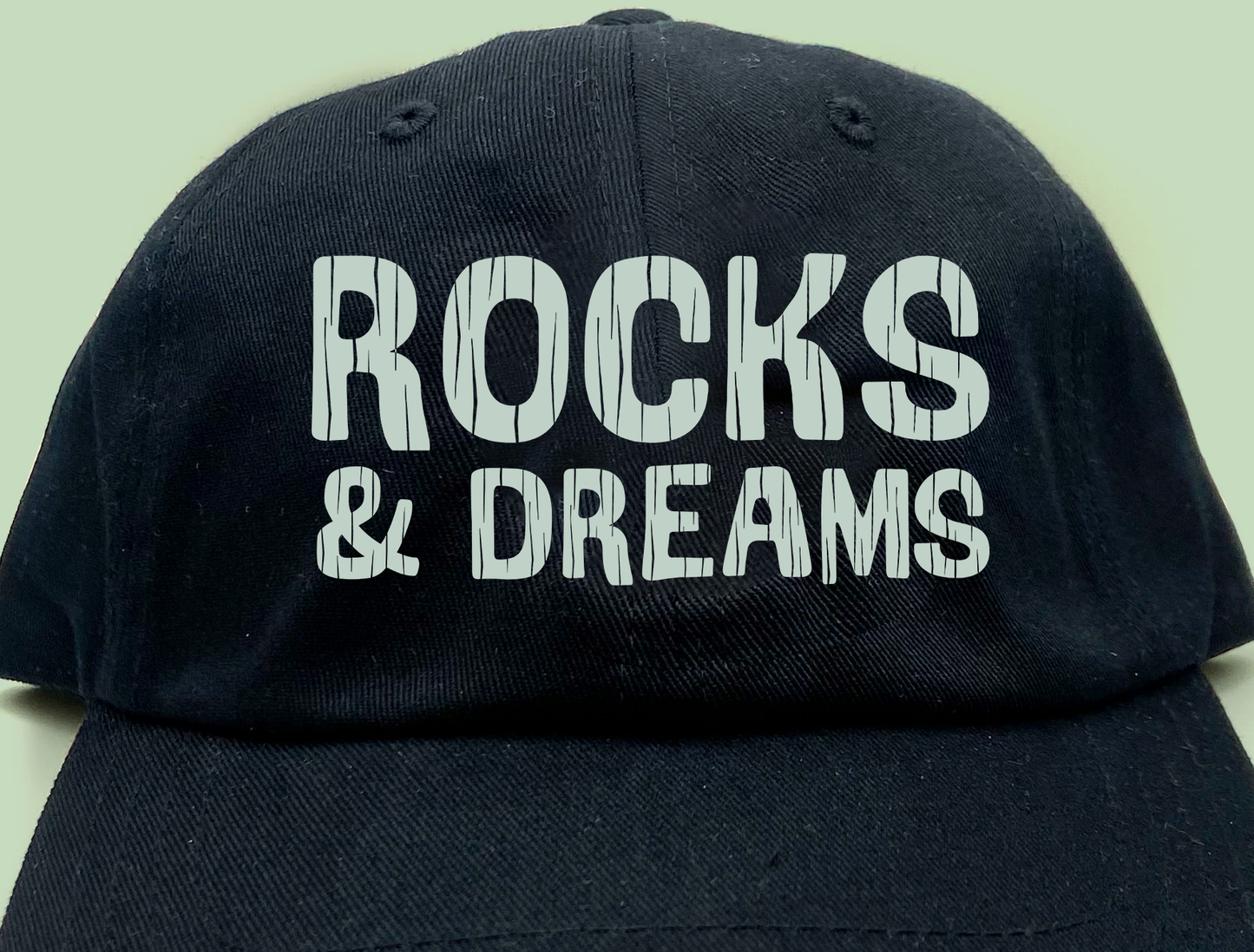 "Rocks & Dreams" Grey Green Dad Hat